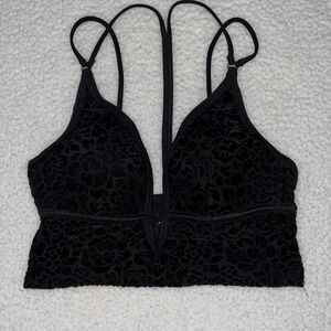 PINK lightly lined bralette black xsmall